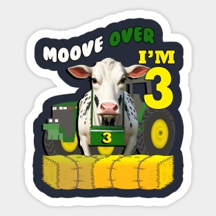 Kids Birthday 3 Year Old Farming Theme Sticker